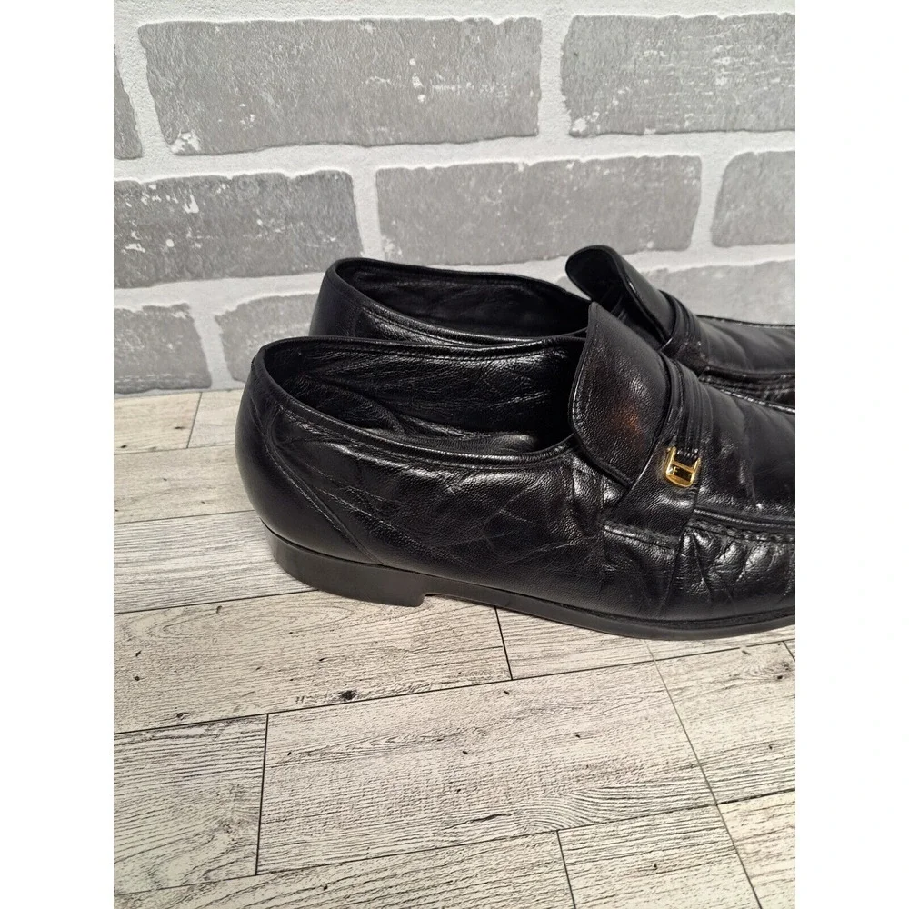 Florsheim Riva Vintage Moccasin Black Leather Loafers Comfort Mens Shoes Size 11